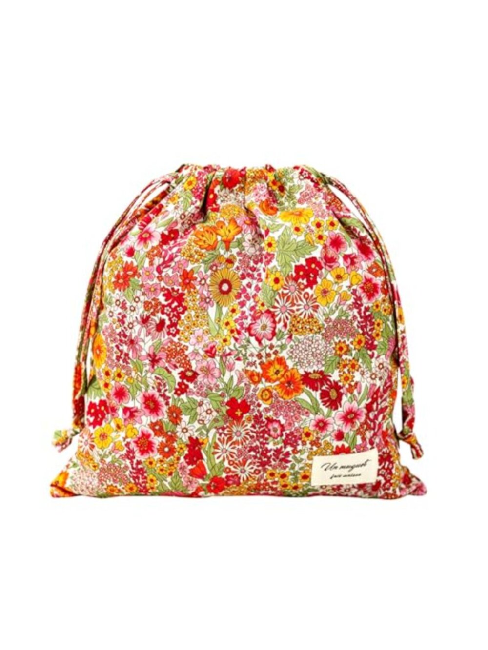 Cotton Floral Drawstring Makeup Bag Travel Toiletry Organizer Cosmetic Pouch